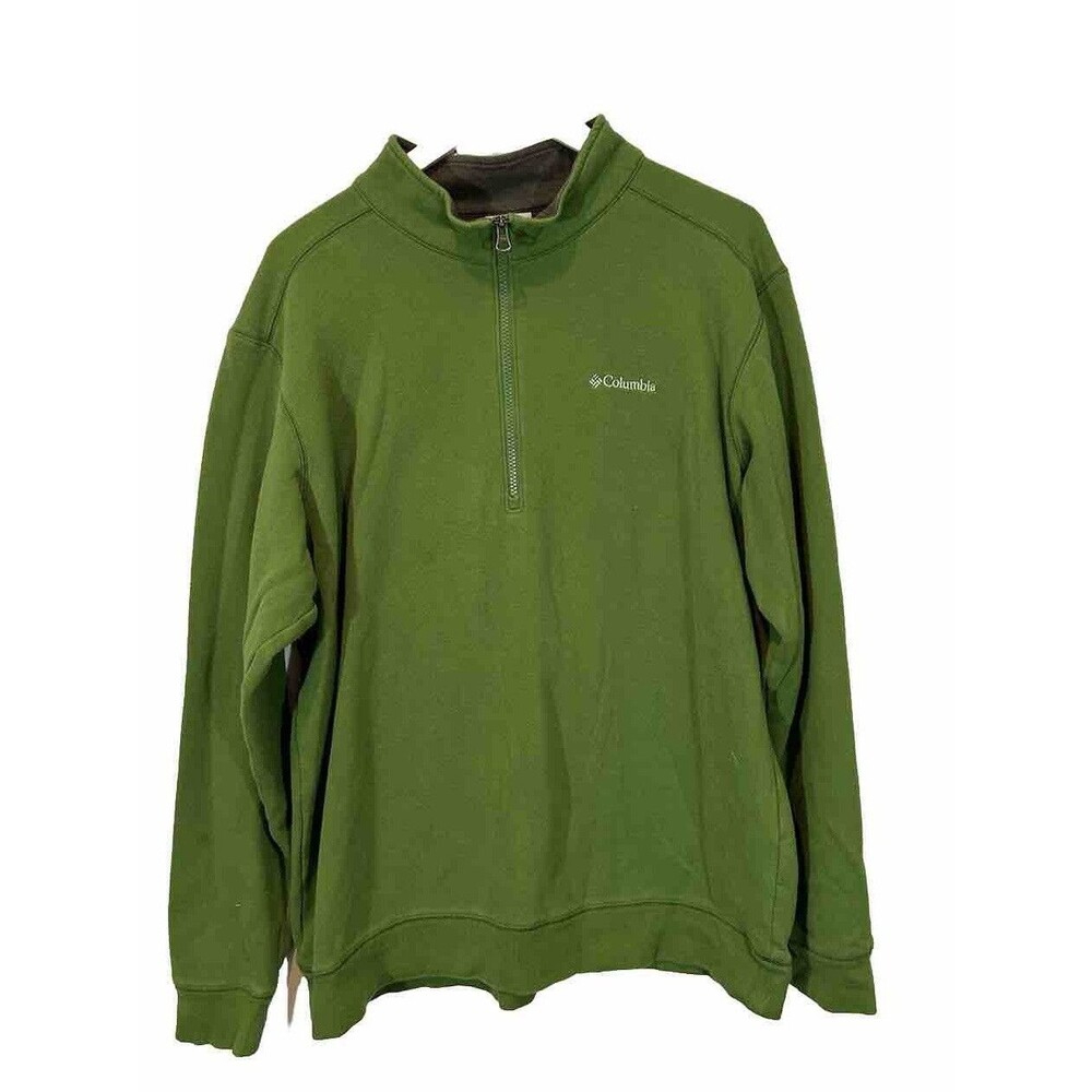 Columbia Quarter Zip Men's Sweatshirt - Size XL green